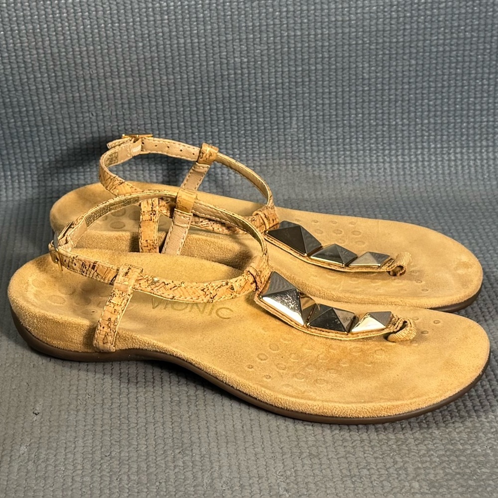 Vionic Women’s Nala Gold Cork T Strap Sandals Size‎ 7